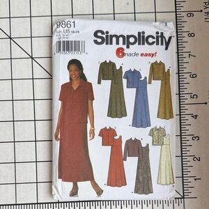 Simplicity 9861 Sewing Pattern (2001), Size 16–24 – Dress, Jumper & Jacket